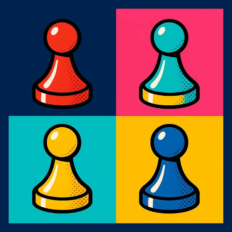 PopArt Vierfarben Spielstein
