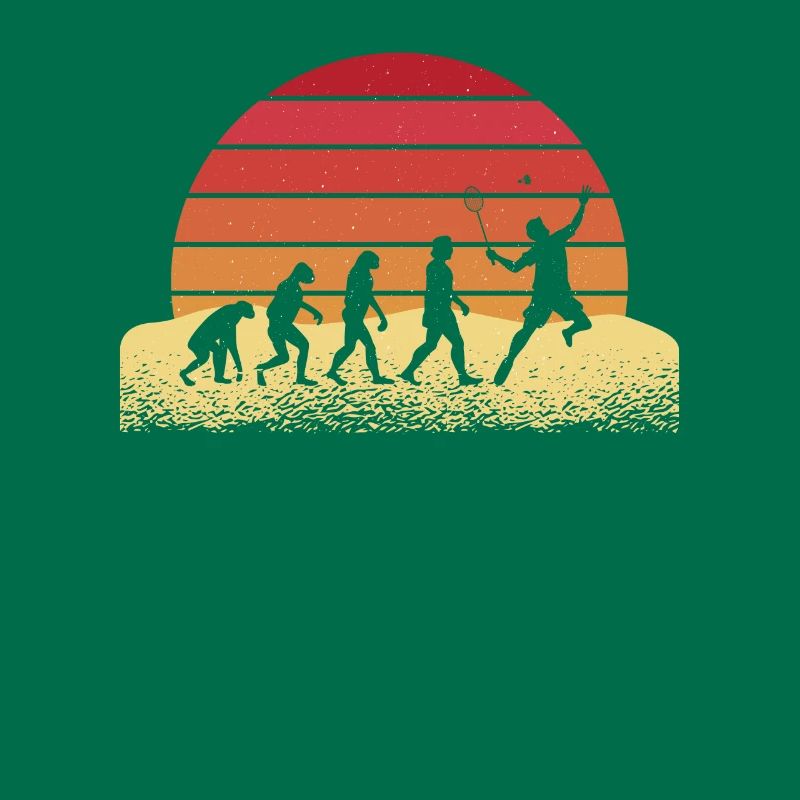 Evolution Badminton Rétro Coucher de soleil Design