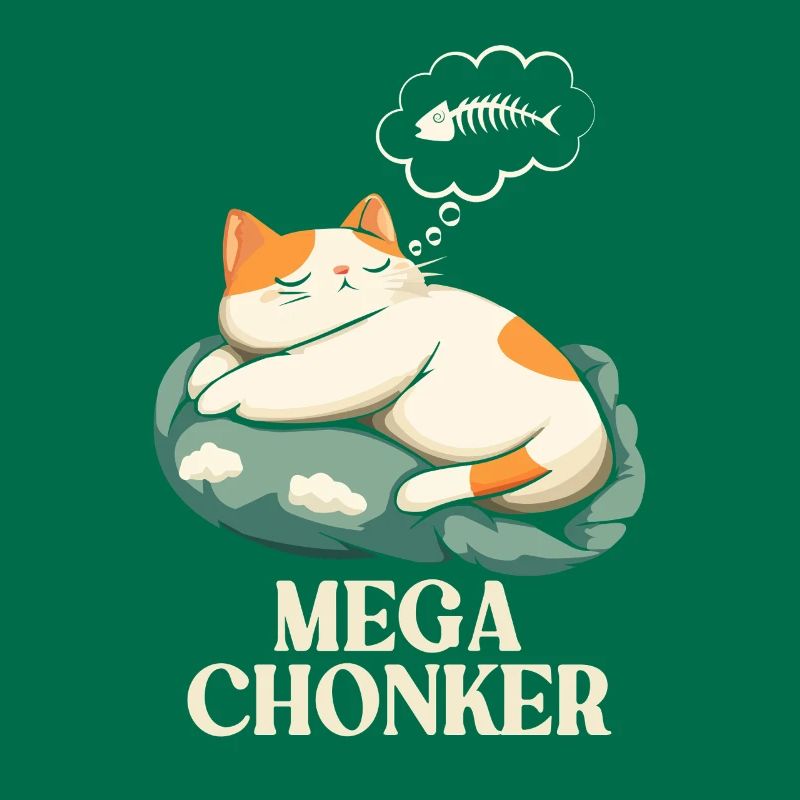 Mega Chonker Cat Thought Bubble Fish