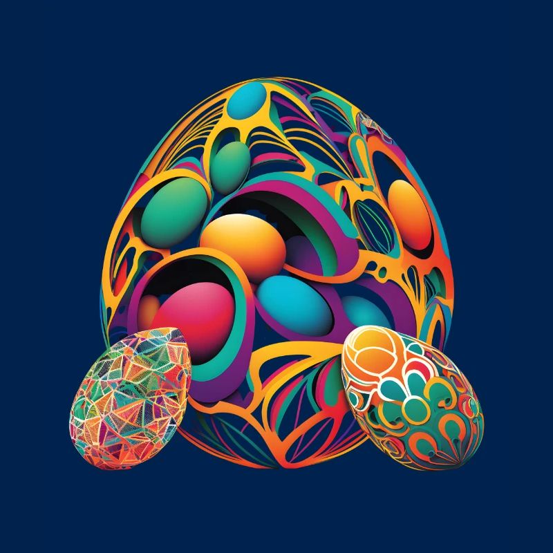 Une interprétation abstraite d’œufs de Pâques impressionnants