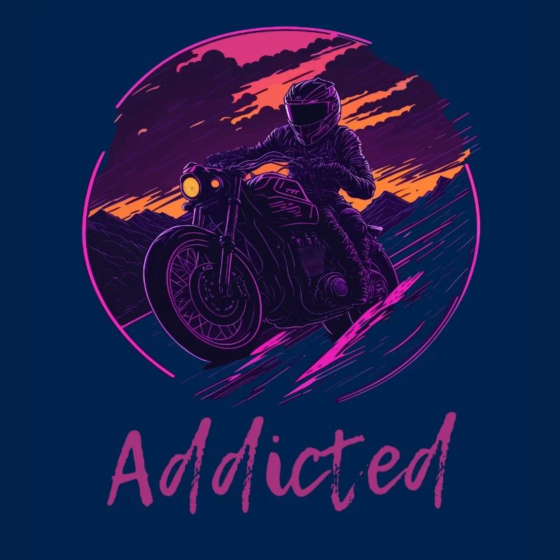 Synthwave Motorcycle Addicted