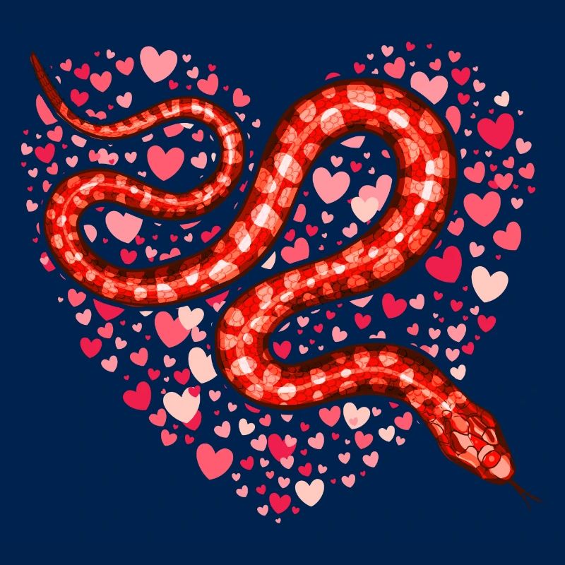 Valentinstag Schlange Ich stehle Herzen Python Lover