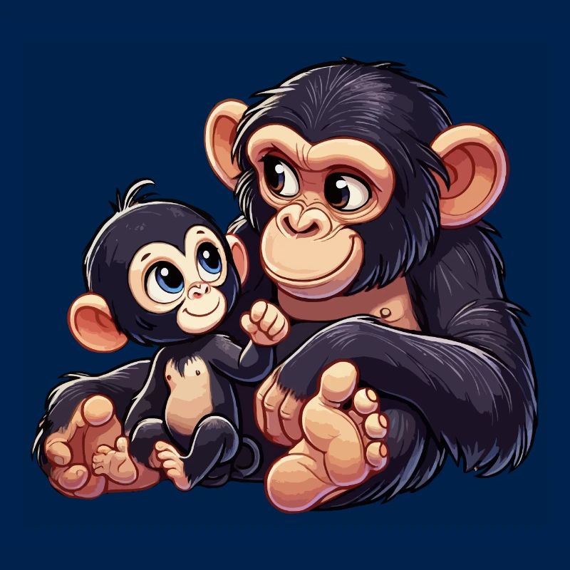 Schimpansenmutter mit Kind