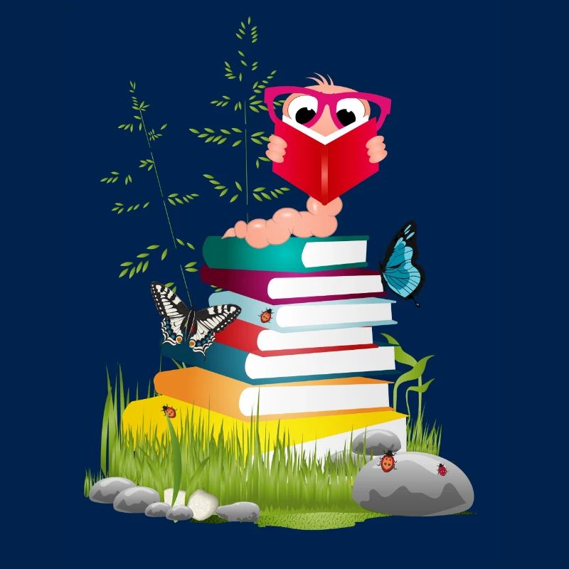 Knowledge-thirsty bookworm while reading a book