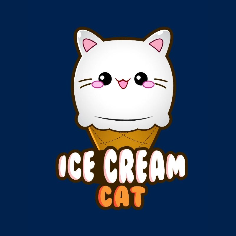 Ice Cream Cat Eiscreme Eis Katze Vanille Eiskugel