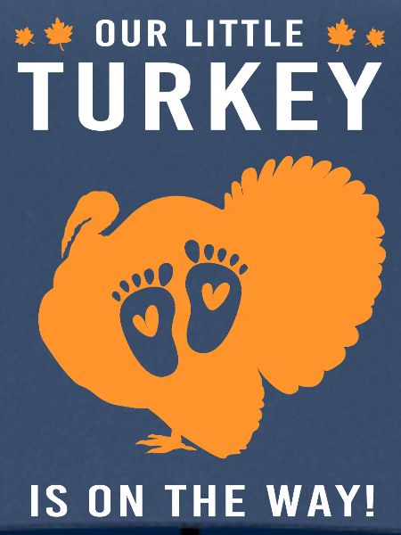 Thanksgiving Gender Reveal Werdende Mutter