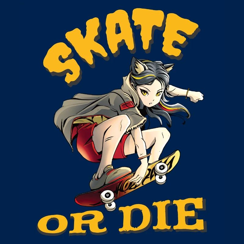 Skate oder stirb Skateboarder Anime Mädchen