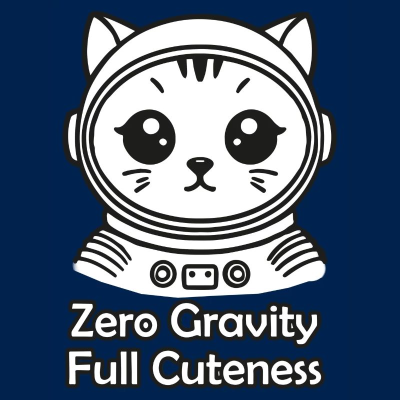 Chat de l’espace - Gravité zéro, design entièrement mignon