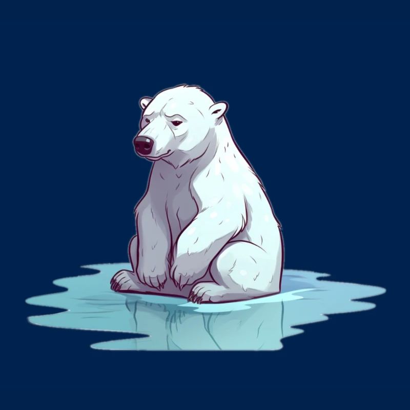Polar bear without ice Climate change