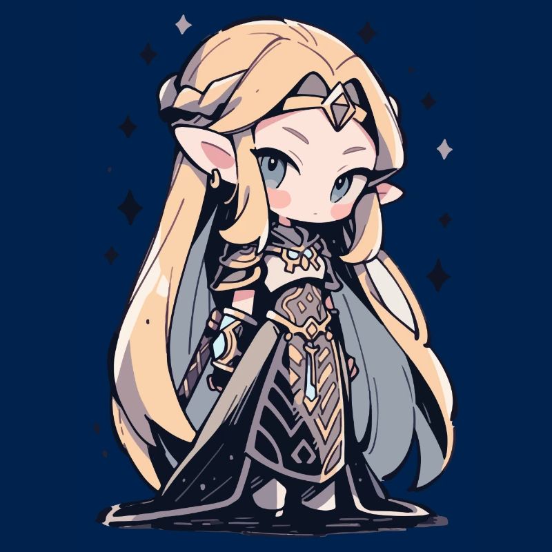 Princesse Chibi mignonne - Conception de conte de fées mignon