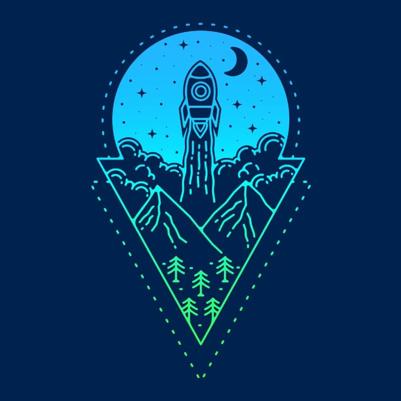 Simple Minimal Rocket Rocket Launch Moon Space