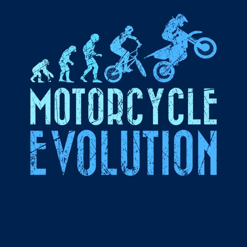 Motorradfahrer Evolution Mensch Entwicklung