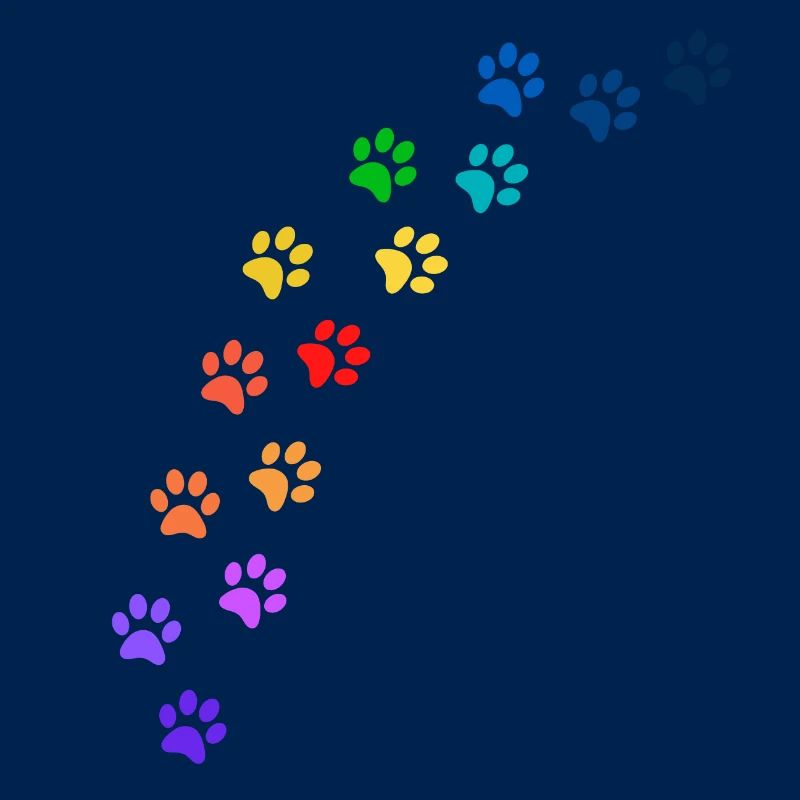 Bunte Tatzen von Hunden oder Katzen | Regenbogen