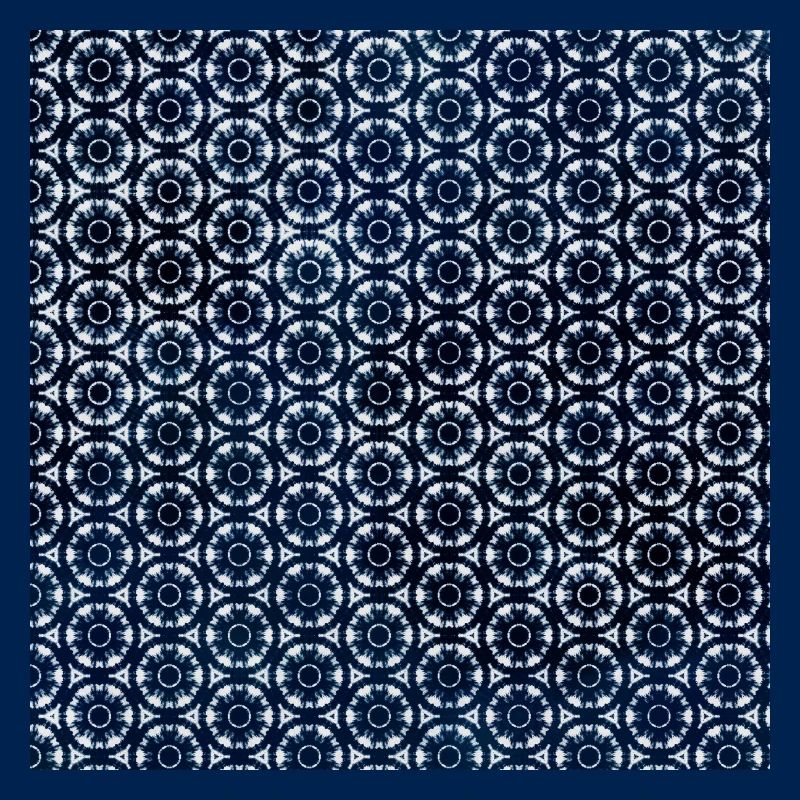 Silver Dark Blue Tie Dye Textile Pattern
