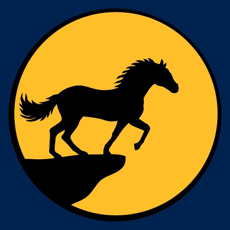 Stehendes Pferd Klippe Mond