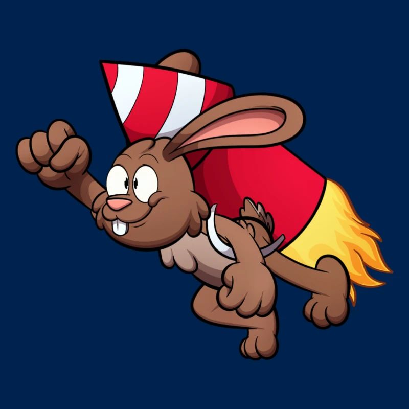 Rabbit With Firework Jetpack