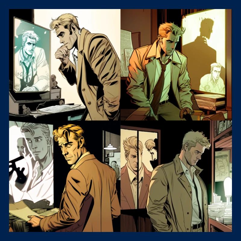 Image comique de John Constantin se faisant espionner