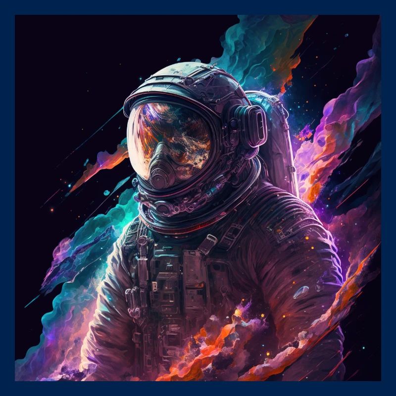 Astronaute dans la nébuleuse de l’espace