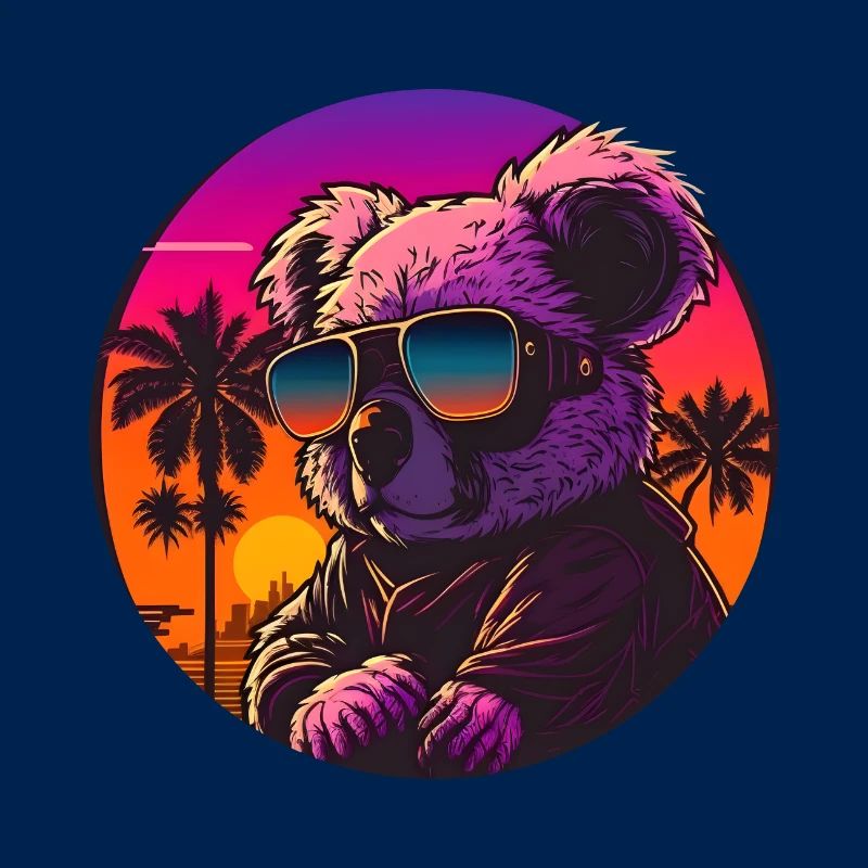 Synthwave Koala Sunset