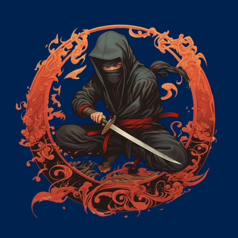Ninja avec épée de samouraï