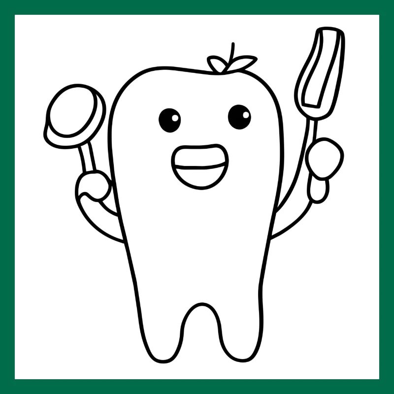 black and white tooth