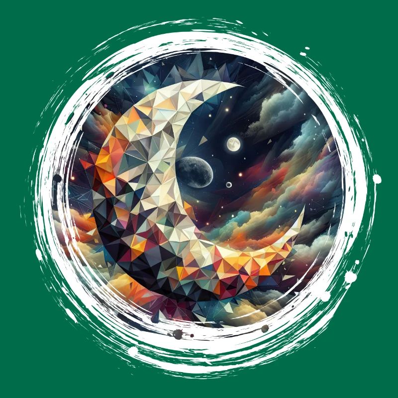 Moon Vector Triangles Space Nebula