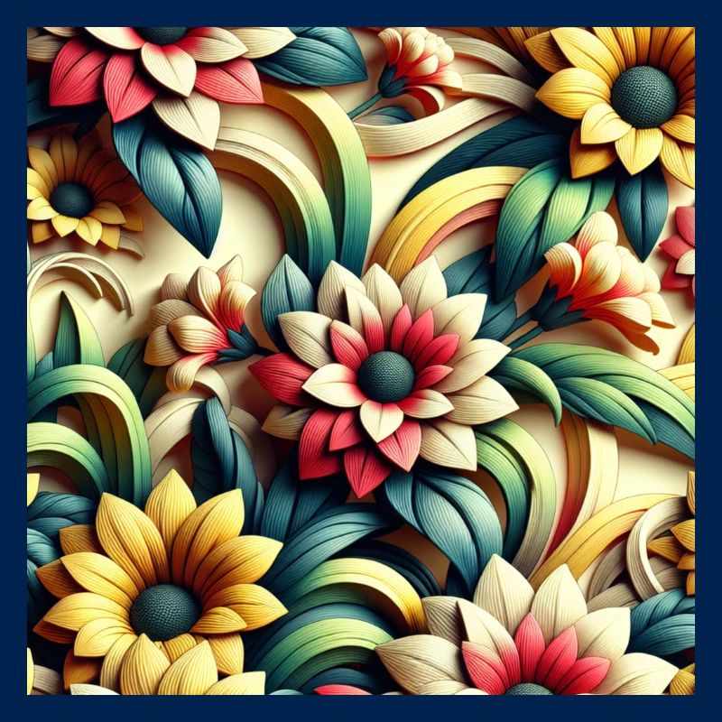 Blumenmuster 3D Effekt