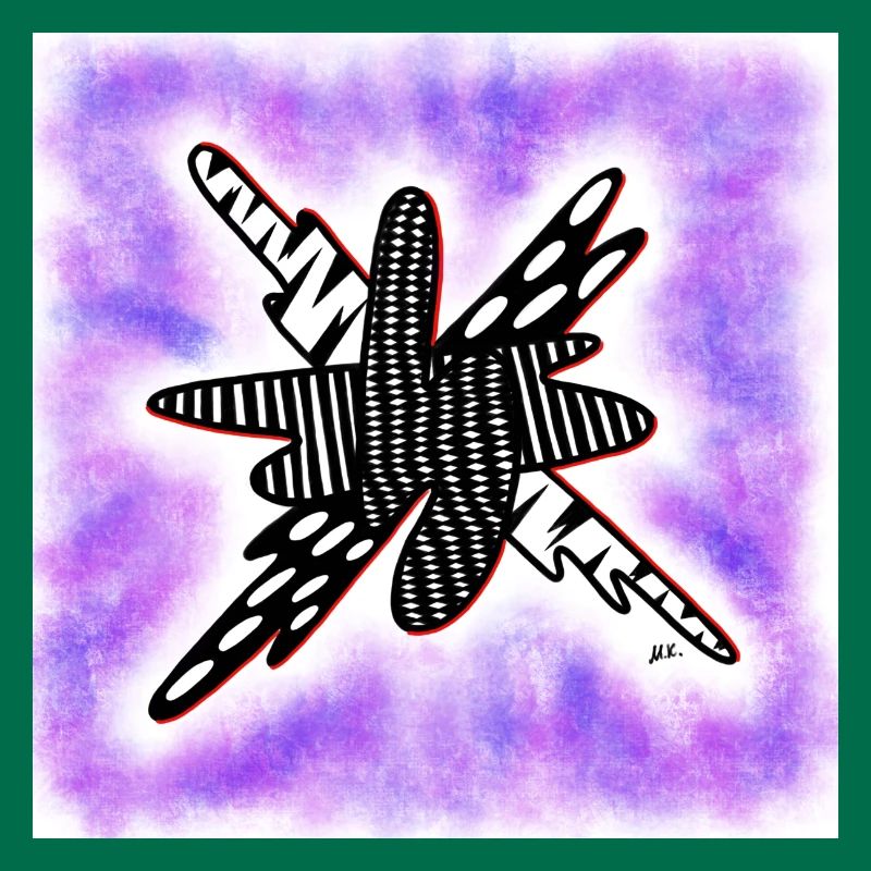 Creative patterned blob on violet