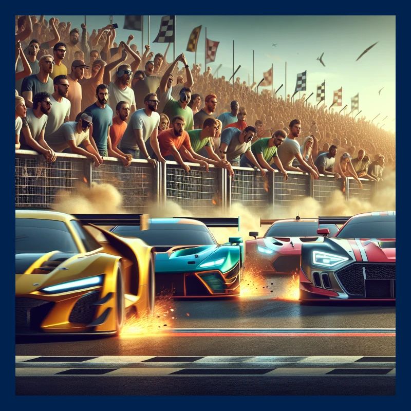 Voitures de course proches de l’arrivée