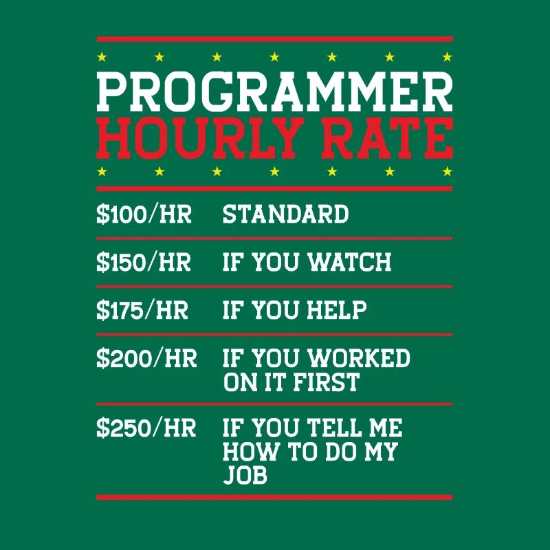 Programmer Hourly Rate Support Coder Labor IT