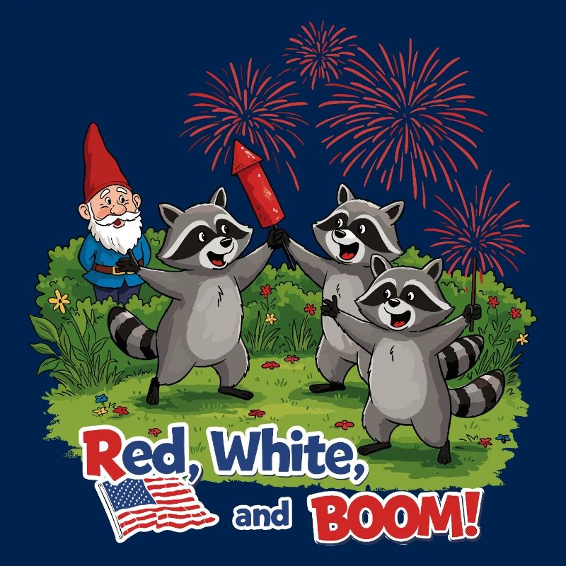 Raton laveur 4 juillet Feu d’artifice