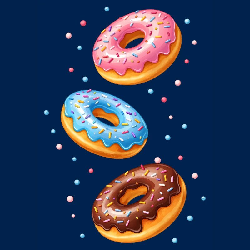 Ensemble d’illustrations de beignets colorés
