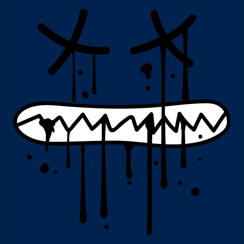 face biting teeth crunching dead death graffiti