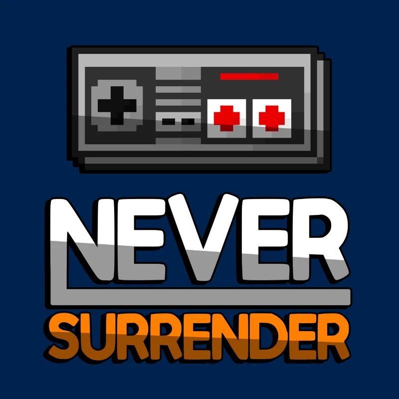 NEVER SURRENDER (Orange) + NES Controller - Gaming