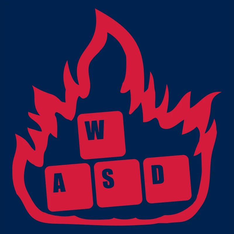 Flame Nerd Computer WASD