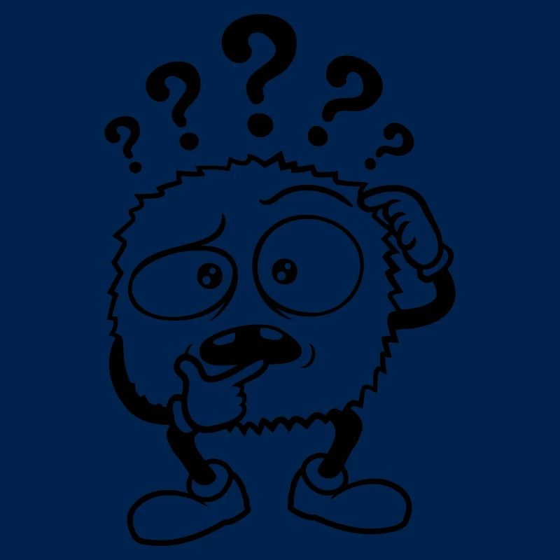 Doubtful question mark skeptical monster