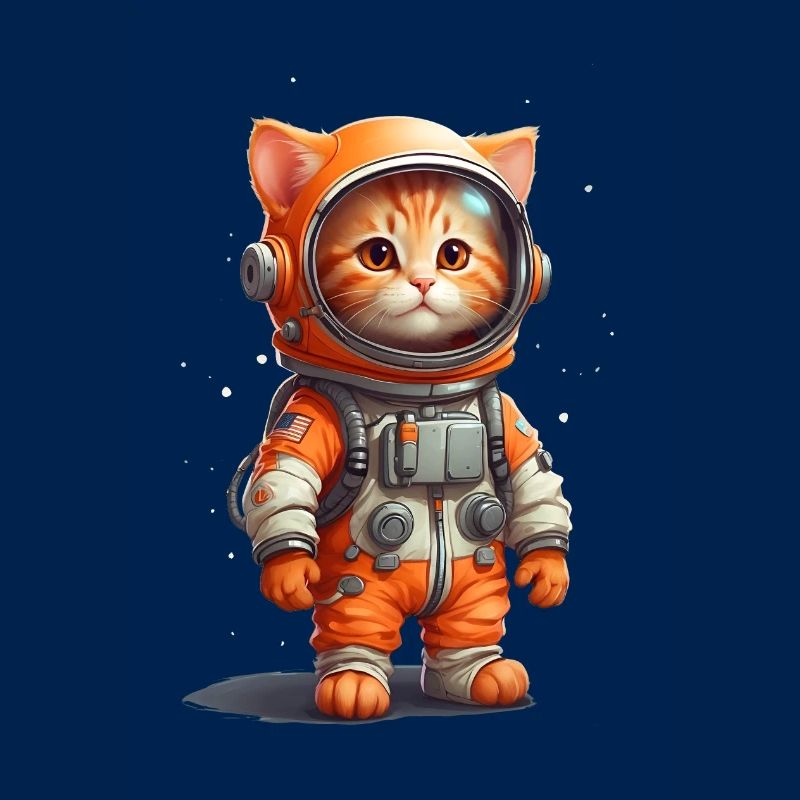 Conception de bébé chat orange astronaute mignon