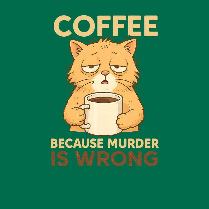 Müde Kaffe Katze - Coffee because murder is wrong