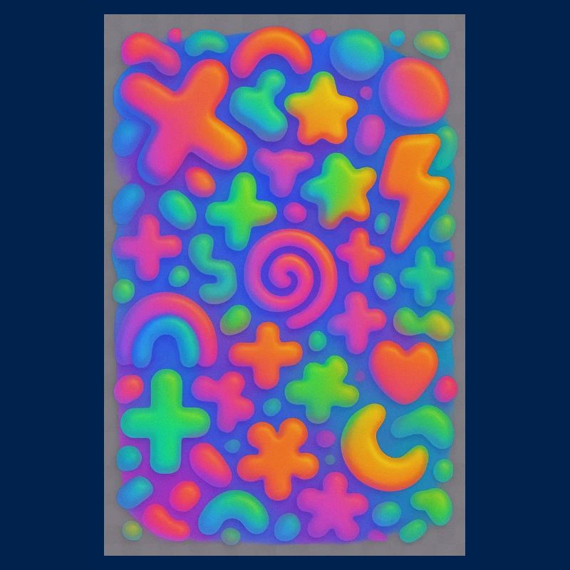 Neon Overload – Overlapping 3D Pop Art Explosion