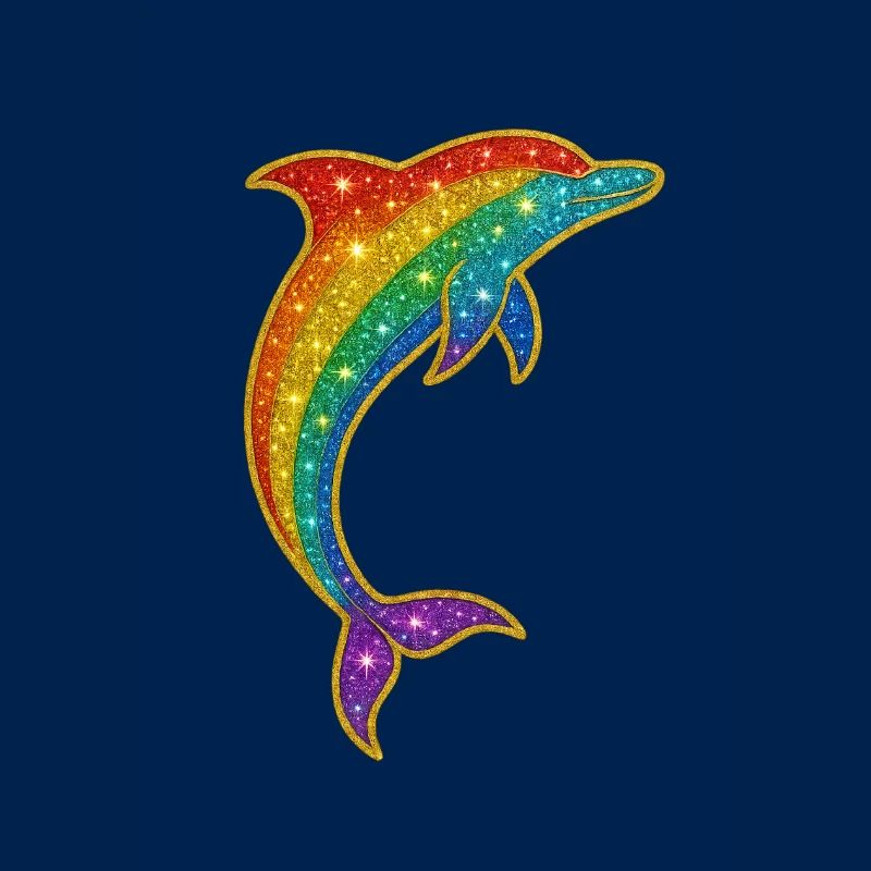 Glitzernder Regenbogen-Delfin