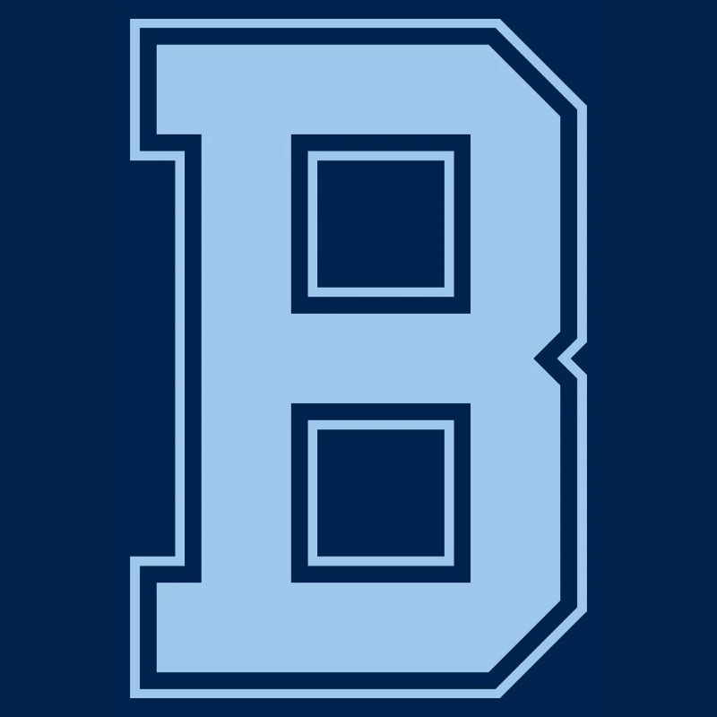 Monogramme Bleu clair Initial Varsity College B