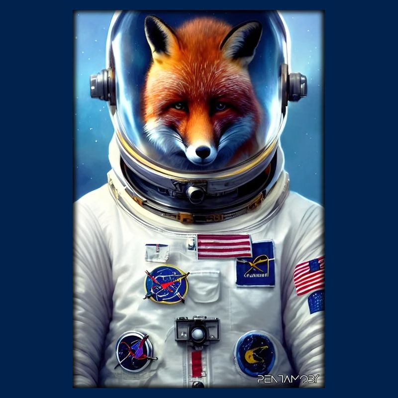 Fox Wildlife Astronaut Future Sci-Fi Technology