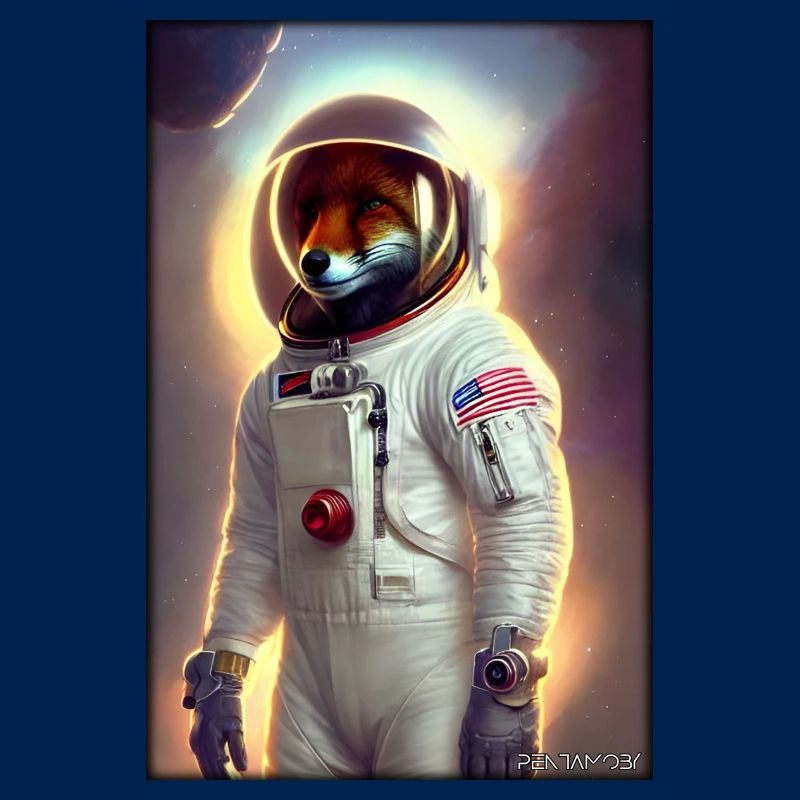 Fuchs Wildtier Astronaut Zukunft Sci-Fi Technik