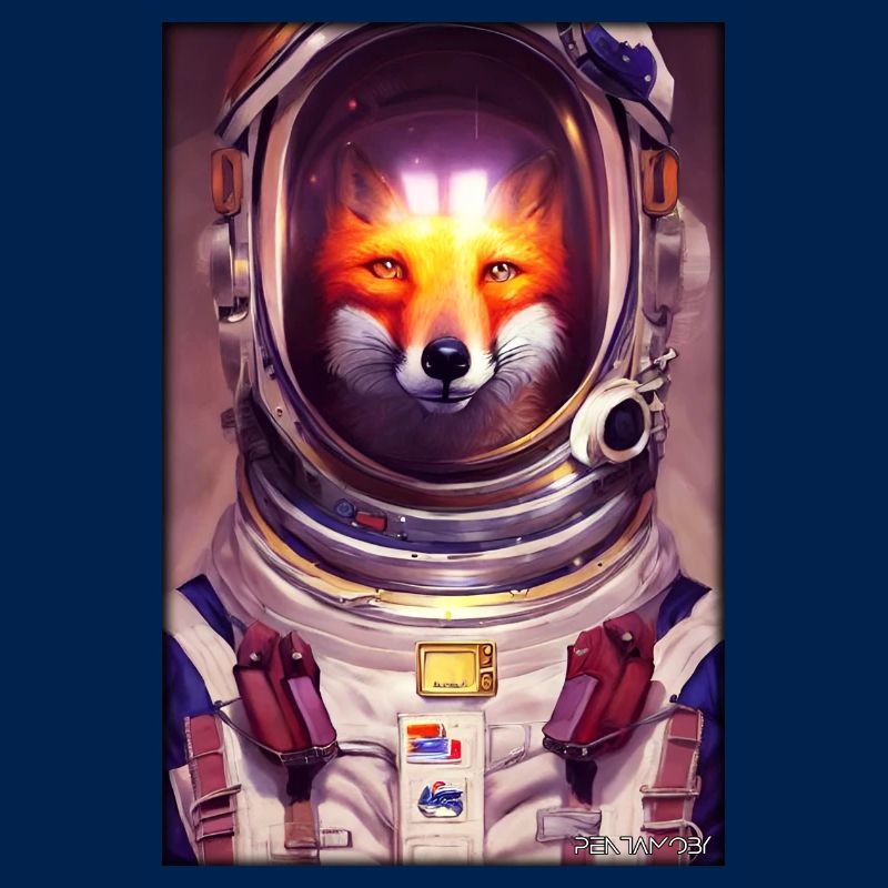 Fox Wildlife Astronaut Future Sci-Fi Technology
