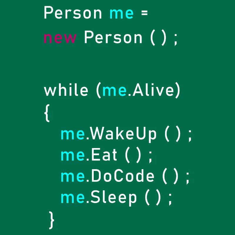 Person me = new person (); Programming Code Java