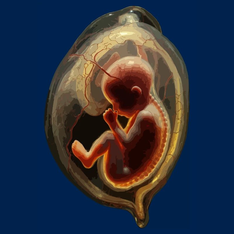 Embryo-Silhouette in der Gebärmutter