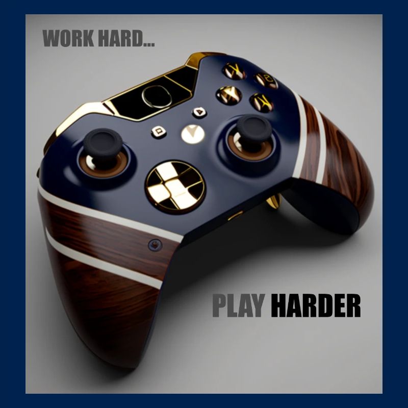 Game Controller Work Hard Gift