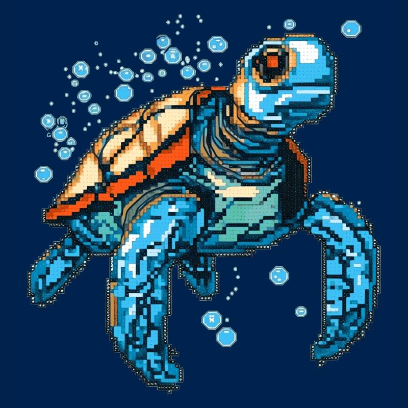 Turtle dans les graphismes de jeu rétro 8 bits