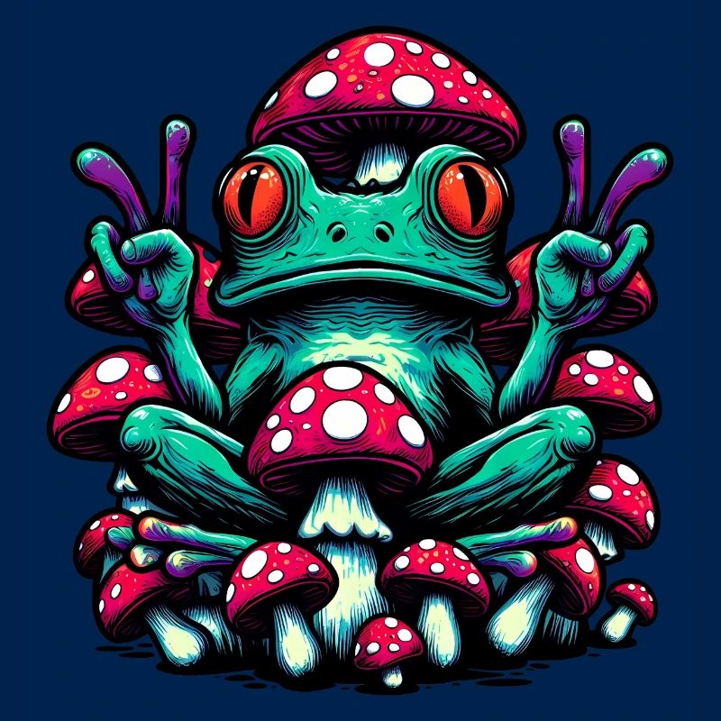Frog with toadstool