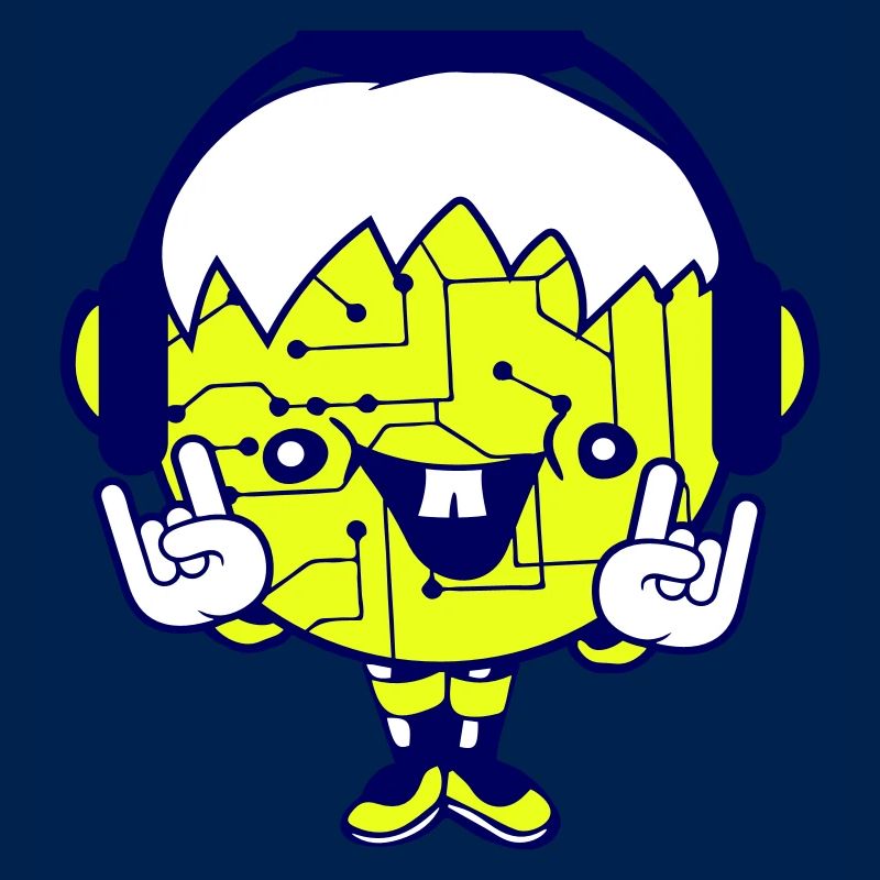 DJ Data Microchip Pattern Computer Nerd Geek Party